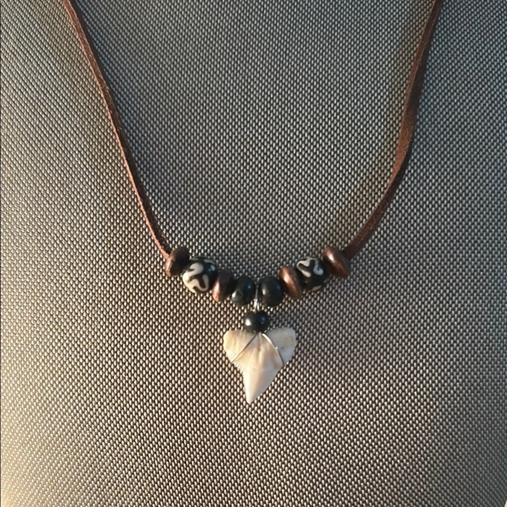 New Hawaiian Shark Tooth & Beaded Necklace